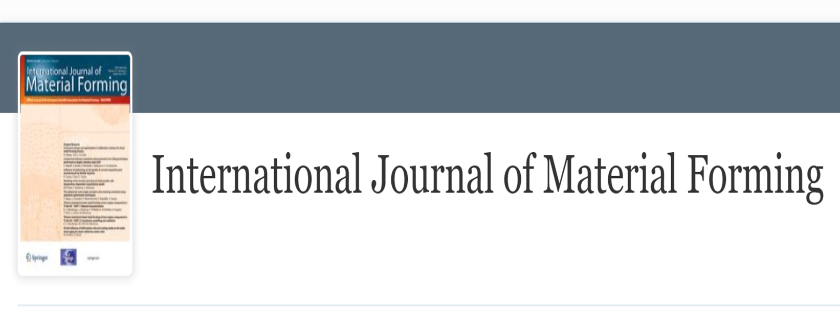 Special issue “forming processes as a lever for boosting the ecological ...